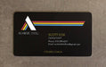 Custom full color business cards printed on 20pt white plastic. Business card example by Achieve