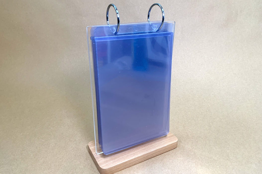 Flip Menu Display Stand With 5.75 x 8 Display Pockets | Wood + Acrylic