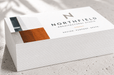 Stack of extra thick 24pt recycled uncoated business cards for Northfield Architectural Studio featuring modern architectural photography. Clubcard Printing Canada