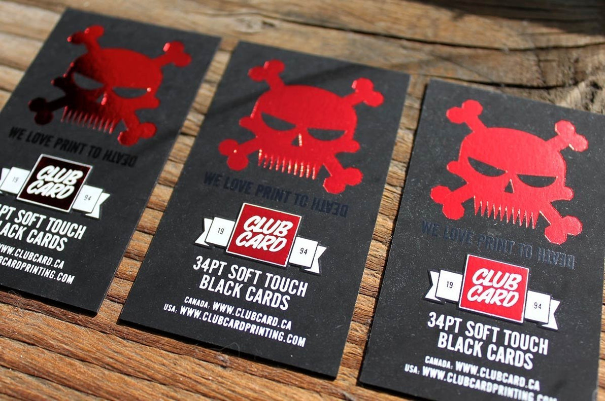 34pt Black Soft Touch Postcards With Foil Stamping Clubcard Vancouver ...