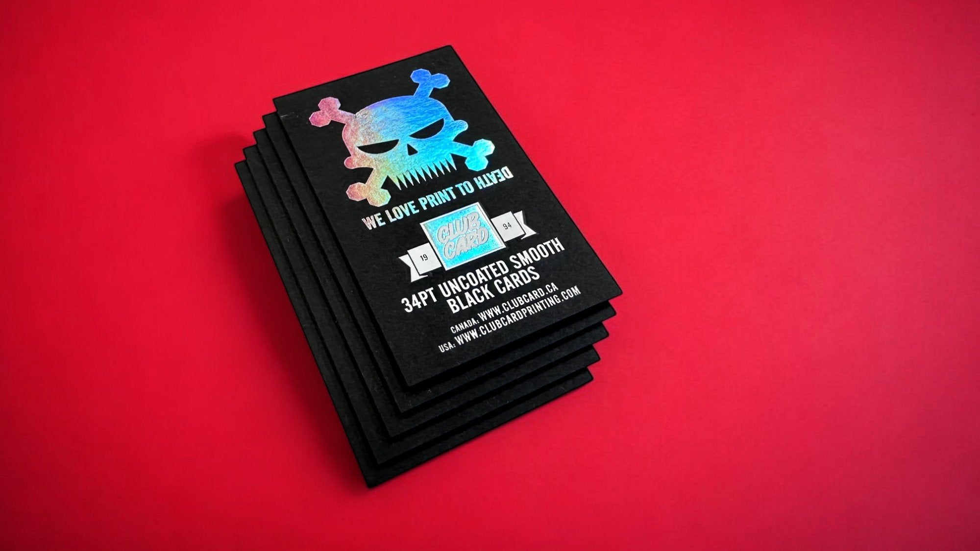 Black Uncoated Postcards 34pt - Clubcard Printing Canada