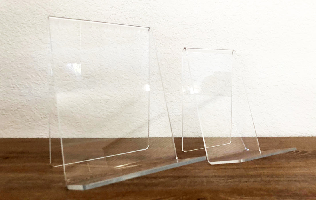 Clear Acrylic Book Stand | 4" Wide Heavy Acrylic Display Stands