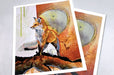 Two printed fine art sample prints featuring an orange painted fox artwork, produced by Clubcard Vancouver
