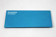 Angled view of a custom printed blue Plenty Of Fish No. 10 uncoated envelope sample