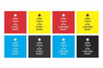 Grid of eight rectangular Keep Calm floor decals showing 6 Feet Apart and 2 Meters Apart in red yellow blue and black