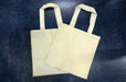 Reusable 6oz natural cotton blank tote bag with handles and gusset for daily shopping - Clubcard Vancouver