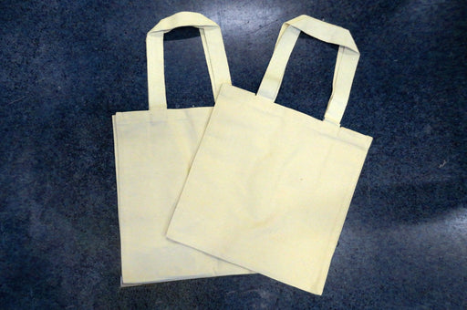 Reusable 6oz natural cotton blank tote bag with handles and gusset for daily shopping - Clubcard Vancouver