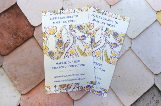 Full colour custom business cards printed on 16pt sustainable bamboo card stock