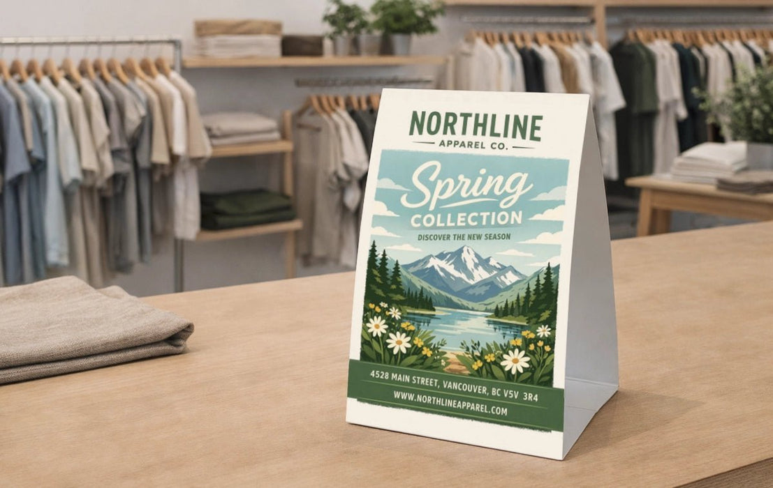 Tent Cards 16pt Coated One Side - Clubcard Printing Canada