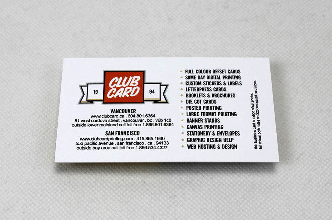 Uncoated Bookmarks 22pt - Clubcard Printing Canada