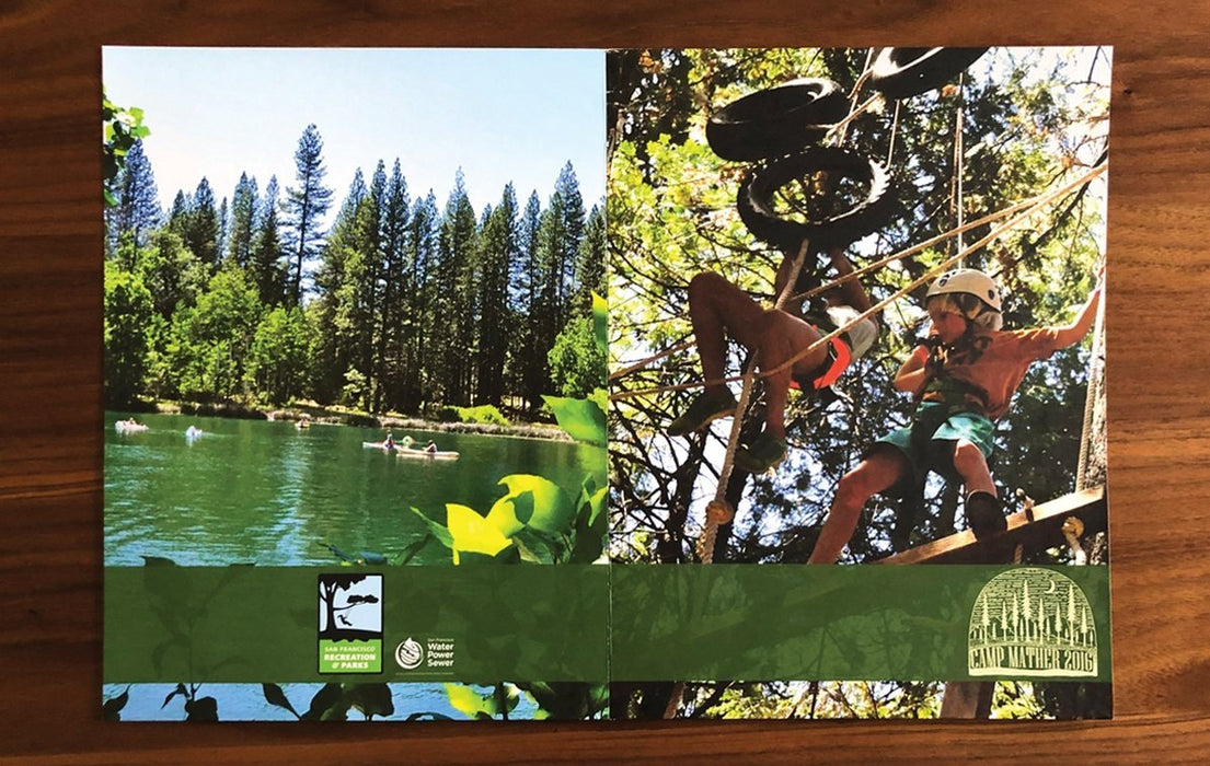 Full colour nature and youth camp presentation folder printed in Vancouver BC by Clubcard