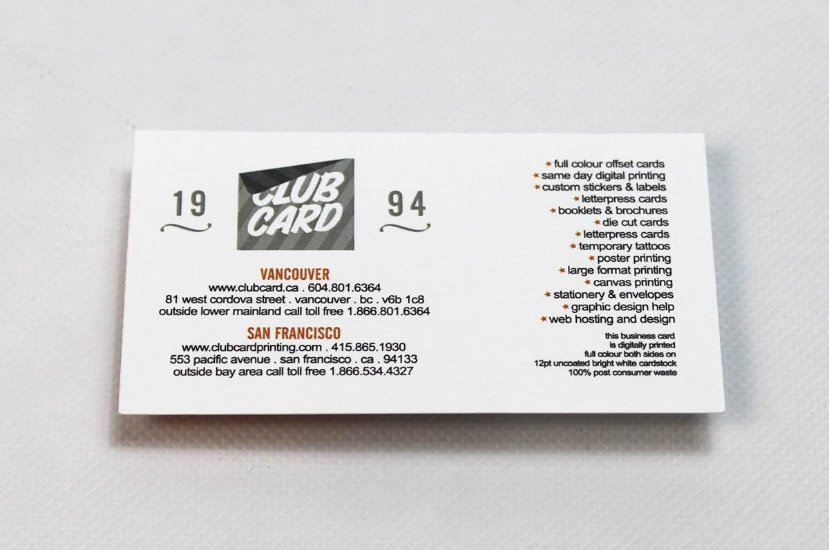 Uncoated Business Cards 12pt