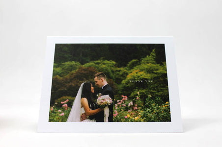 Greeting cards printed on 14pt uncoated card stock for Paula & Jonas