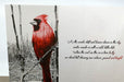red cardinal illustration printed on 16pt Bamboo textured card stock | Clubcard Printing