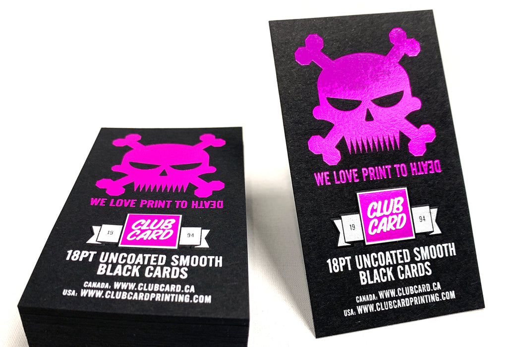 Black Uncoated Business Cards 18pt printed in Vancouver