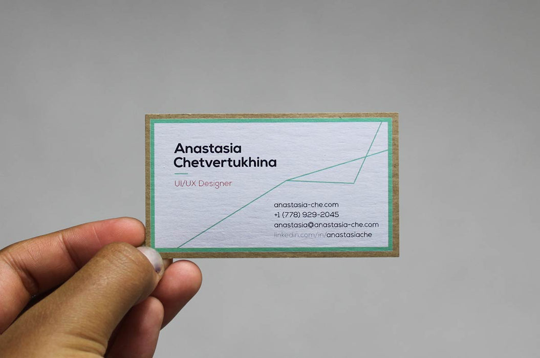 White ink printing on natural kraft business cards | Clubcard Vancouver