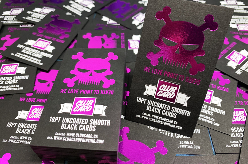 Black Uncoated Business Cards 18pt printed in Vancouver