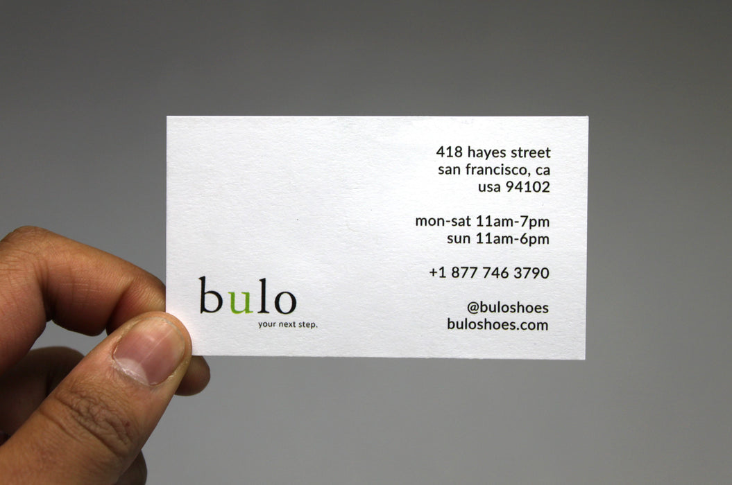 Uncoated Business Card 22pt printed in Vancouver. 